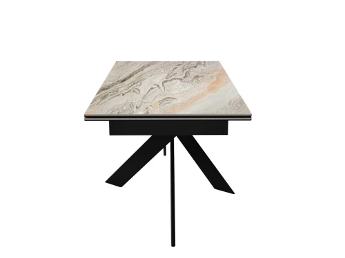 Стол DikLine EKX180, Керамика Venetian Brown Light глянец (К4), опоры черные (2 уп.)