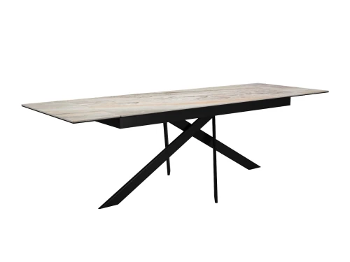 Стол DikLine EKX180, Керамика Venetian Brown Light глянец (К4), опоры черные (2 уп.)