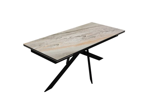 Стол DikLine EKX180, Керамика Venetian Brown Light глянец (К4), опоры черные (2 уп.)