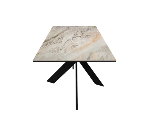 Стол DikLine EKX180, Керамика Venetian Brown Light глянец (К4), опоры черные (2 уп.)