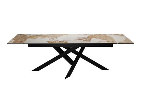 Стол DikLine EKX180, Керамика Venetian Brown Light глянец (К4), опоры черные (2 уп.)