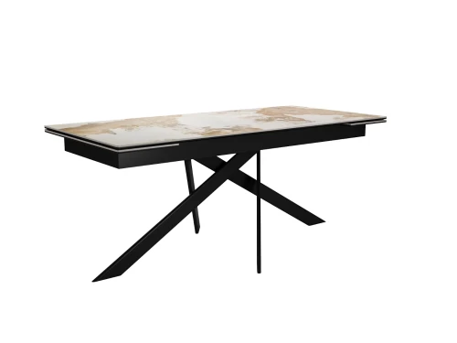 Стол DikLine EKX180, Керамика Venetian Brown Light глянец (К4), опоры черные (2 уп.)