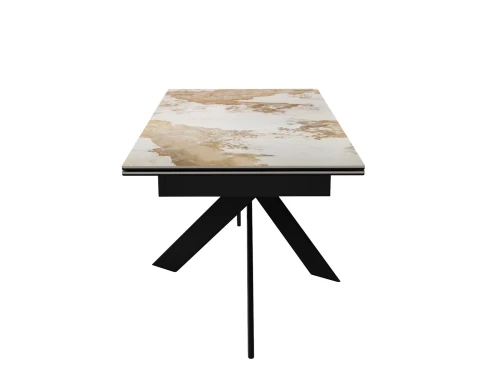 Стол DikLine EKX180, Керамика Venetian Brown Light глянец (К4), опоры черные (2 уп.)