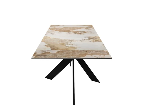 Стол DikLine EKX180, Керамика Venetian Brown Light глянец (К4), опоры черные (2 уп.)