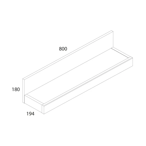 Полка навесная ВТ, JAGGER, цвет Дуб монастырский /Черный