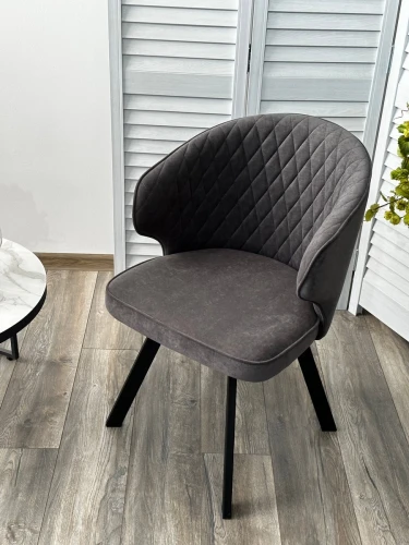 Стул SKAT 360 град. поворот. B28 Темно-серый, велюр / черный каркас, М-City