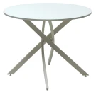 Стол ДАРИО D100 Белый, стекло/ Белый каркас М-City Стол ДАРИО D100 Белый, стекло/ Белый каркас М-City