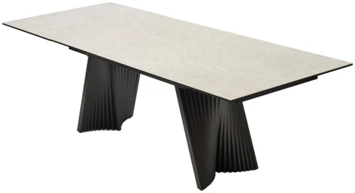 Стол YOAKIM 180 TL-102 Бежевый мрамор, испанская керамика / Темно-серый каркас, ®DISAUR