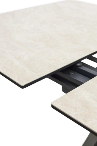 Стол YOAKIM 180 TL-102 Бежевый мрамор, испанская керамика / Темно-серый каркас, ®DISAUR