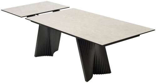 Стол YOAKIM 180 TL-102 Бежевый мрамор, испанская керамика / Темно-серый каркас, ®DISAUR