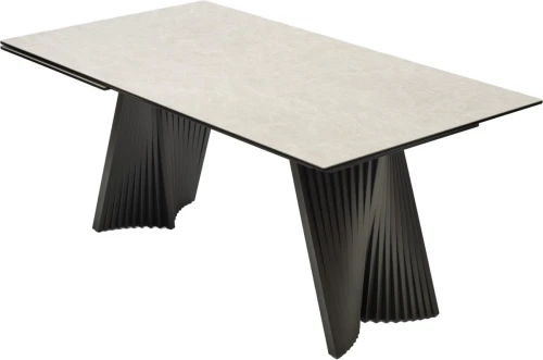 Стол YOAKIM 180 TL-102 Бежевый мрамор, испанская керамика / Темно-серый каркас, ®DISAUR