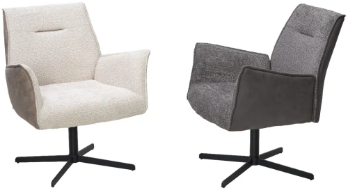 Кресло BELFAST 360 град. XD841-16 Серый, букле/ GINO-457 Серый, ткань/ Черный, ®DISAUR
