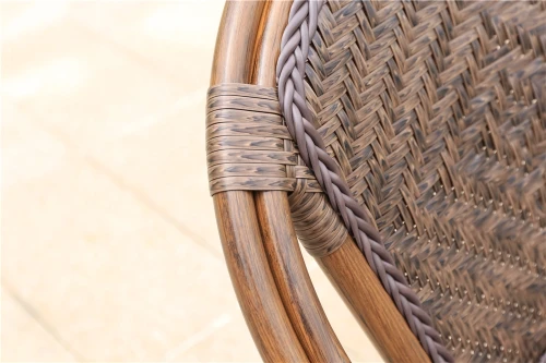 Кофейный набор мебели из алюминия Стол ротанг D60 БАМБУК «BAMBOO» + 2 Кресла БАМБУК-1 «BAMBOO-1»