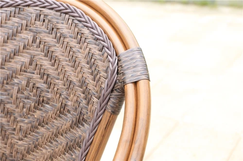 Кофейный набор мебели из алюминия Стол ротанг D60 БАМБУК «BAMBOO» + 2 Кресла БАМБУК-1 «BAMBOO-1»