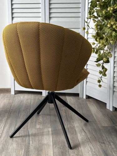 Стул ASTRA 360 град. поворот Желтый Sonic 68 ткань / 7525-132 велюр / черный каркас, ®DISAUR