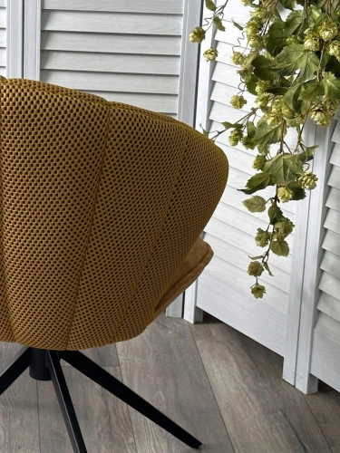 Стул ASTRA 360 град. поворот Желтый Sonic 68 ткань / 7525-132 велюр / черный каркас, ®DISAUR