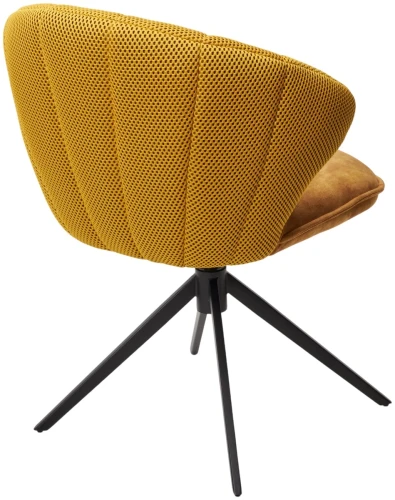 Стул ASTRA 360 град. поворот Желтый Sonic 68 ткань / 7525-132 велюр / черный каркас, ®DISAUR