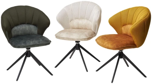 Стул ASTRA 360 град. поворот Желтый Sonic 68 ткань / 7525-132 велюр / черный каркас, ®DISAUR