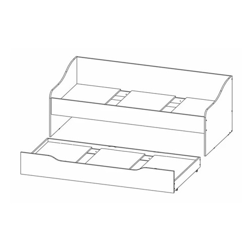 Кровать выдвижная Челси Color, Дуб крафт, Глиняный серый
