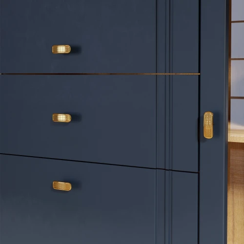 Шкаф низкий (2 стеклодвери) Вега Сапфир синий