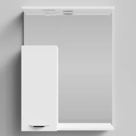 Зеркало Марко 60, ручки Хром, белый глянец, левый