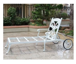 Шезлонг из литого алюминия Вилла(Villa)  -  Белый