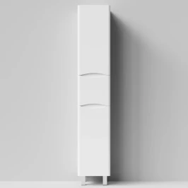 Пенал Адель 35 (1 ящик, 2 двери) напольный, белый глянец, левый, бельевая корзина