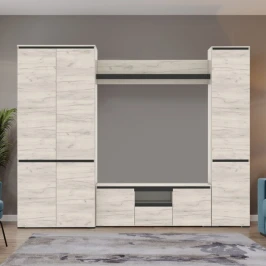 Стенка «Гретта-3», Крафт белый/Антрацит