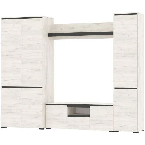 Стенка «Гретта-3», Крафт белый/Антрацит