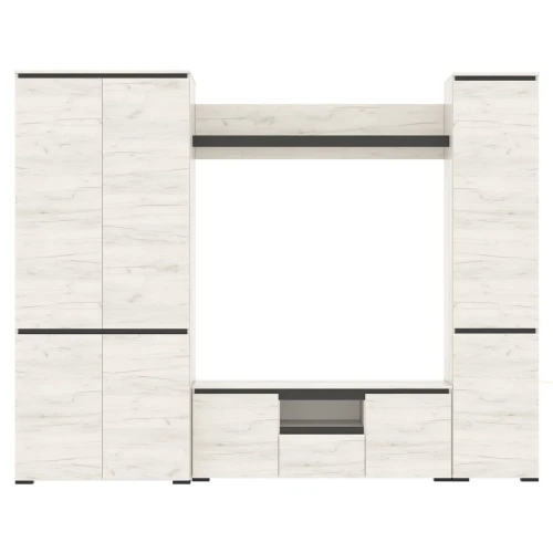 Стенка «Гретта-3», Крафт белый/Антрацит