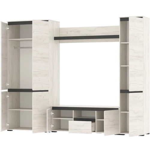 Стенка «Гретта-3», Крафт белый/Антрацит