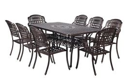 Обеденная группа из литого алюминия ВУЛКАН ( 9 предметов )