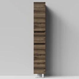 Пенал Бест 30 (2 двери, 1 ящик) напольный, Дуб крымский коричневый ПВХ 131005-9005, левый, бельевая корзина