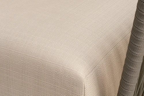 "Форли" кресло плетеное из роупа, каркас алюминий светло-серый (RAL7035) муар, роуп серо-коричневый 23мм, ткань Mossle бежевая