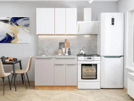 Кухонный гарнитур Фьюжн-05 Silky White/Clay Silk