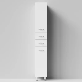 Пенал Колумбия 30 напольный, белый, левый, бельевая корзина