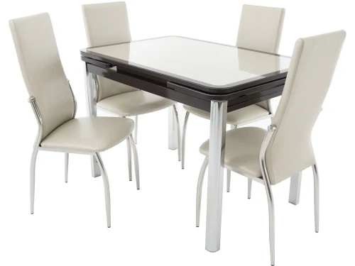 Стол «Пекин» кожа Мозаика 19406, коричневый