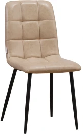 C919/DC809 Стул мягкий, ЛАТТЕ#19-16 экокожа, каркас металл черный КРУГЛЫЙ