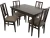 Обеденная группа (Стол Греция и 4 стула Никас), орех темный