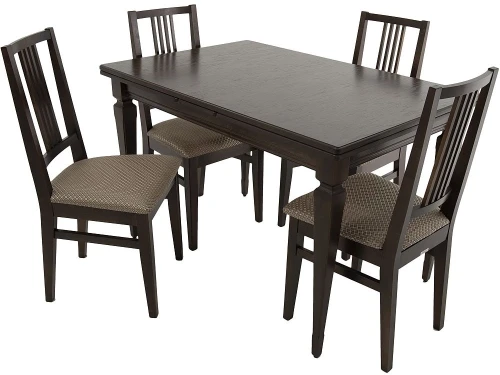 Обеденная группа (Стол Греция и 4 стула Никас), орех темный