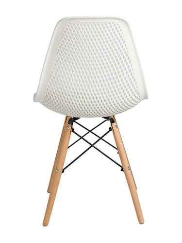 DC122 Стул пластиковый перфорированный, БЕЛЫЙ#7521, каркас бук