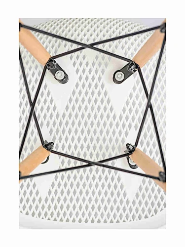 DC122 Стул пластиковый перфорированный, БЕЛЫЙ#7521, каркас бук