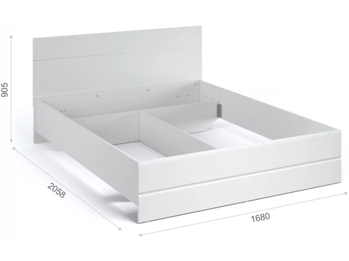 Кровать «Йорк» 160*200 без ламелей, Белый/белый глянец
