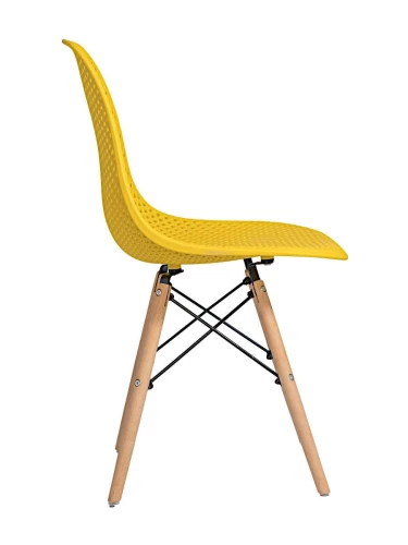 DC122 Стул пластиковый перфорированный, ГОРЧИЧНЫЙ#70046, каркас бук