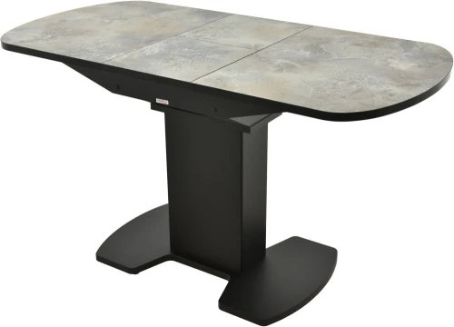 Обеденная группа (Стол Корсика Мрамор светлый и 4 Бордо Милано 08), черный