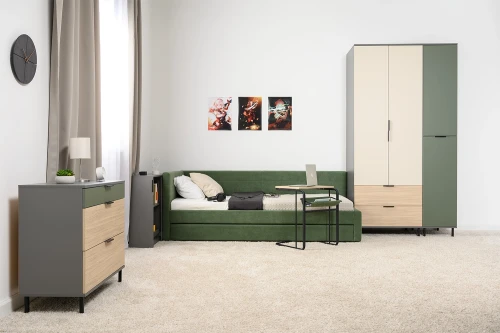 Шкаф-пенал Марвэл 16.316.02, Темно-серый, Зеленый