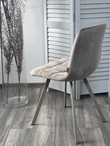 Стул CHILLI SQUARE G062-13 кварцевый, велюр/ латте каркас М-City