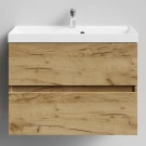 Тумба Бест 80  подвесной, Дуб Тортуга ПВХ 2357-43 Vodok с раковиной в комплекте