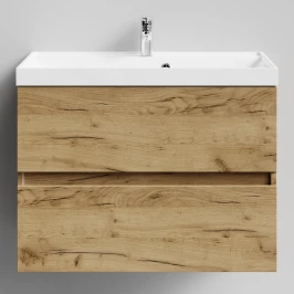 Тумба Бест 80  подвесной, Дуб Тортуга ПВХ 2357-43 Vodok с раковиной в комплекте
