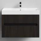Тумба Бонум, 85 подвесной, Дуб цвет 20 Vodok с раковиной в комплекте